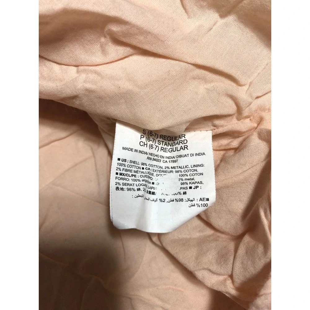 5/$25 Old Navy High Low Dress Small 6-7 Pink Gold Metallic Foil Sleeveless Boho